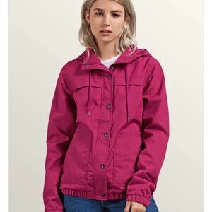 Volcom Women's Hooded Utility Jacket - Magenta